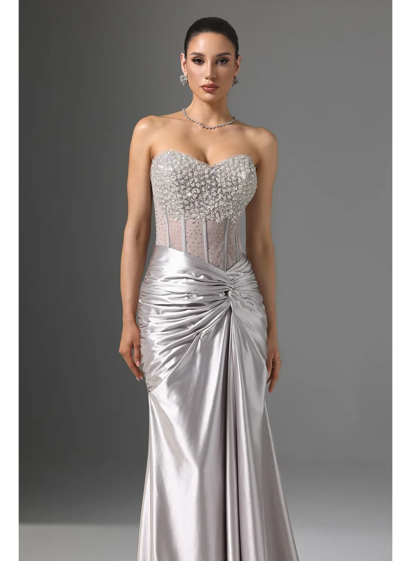 Bella Barnett  Denny Strapless Sequin High Slit Maxi Dress for Women | Best Price UAE